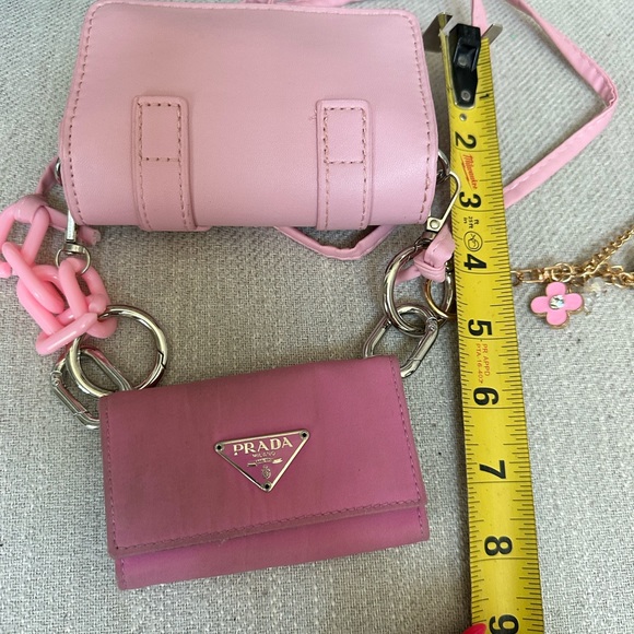 PRADA Pink Logo Nylon 6-Key Wallet Mini Bag w/ auth card - Picture 11 of 15